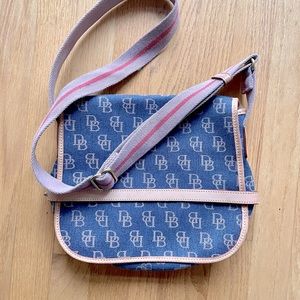 Donney & Bourke Small Denim Signature Messenger Bag.